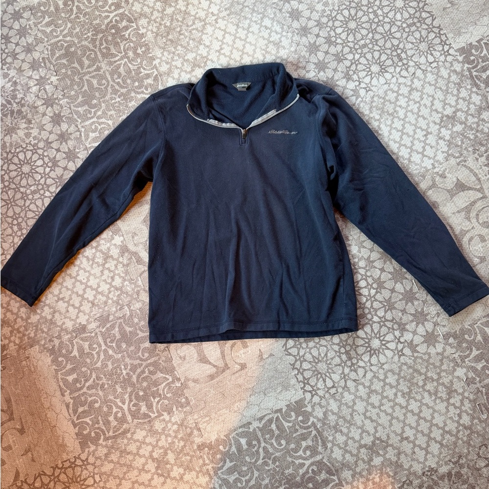 Eddie Bauer Navy Fleece Quarter Zip